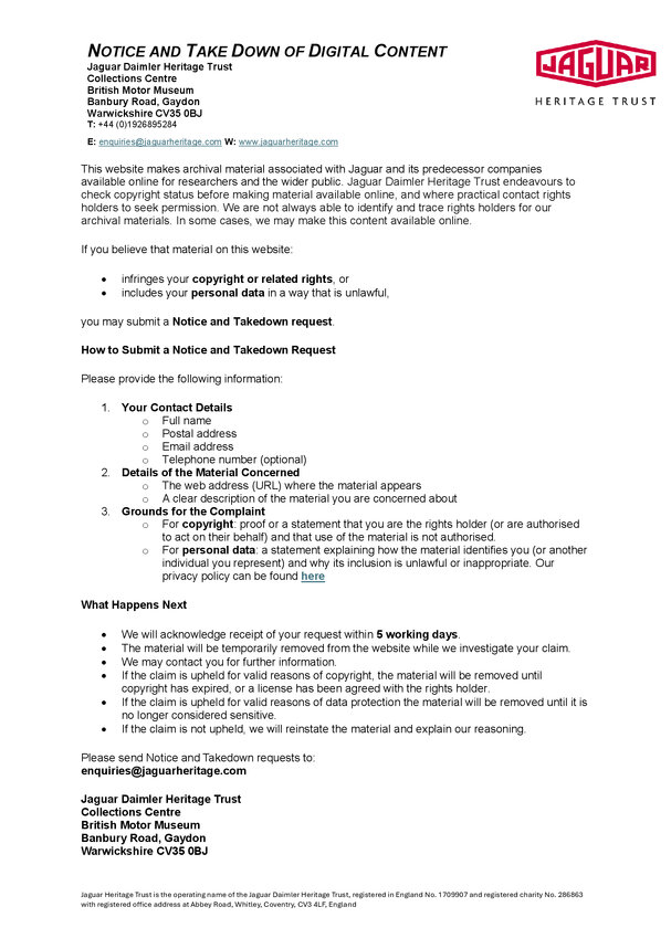 GDPR Takedown notice