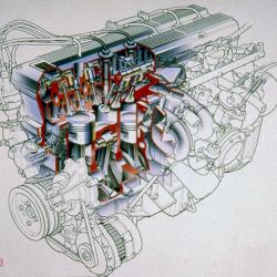 1983 1986-90 AJ6 3 6L Engine Cutaway