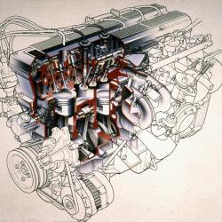 1983 1986 90 AJ6 3 6L Engine Cutaway